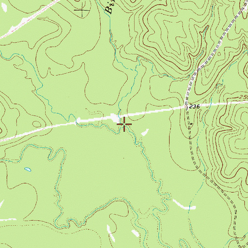 Topographic Map of Birch Creek, TX