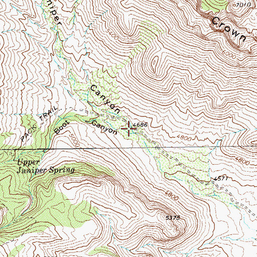 Topographic Map of Boot Canyon, TX