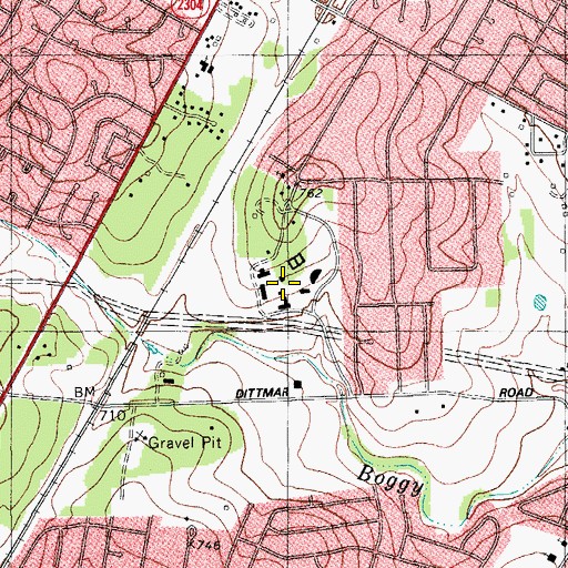 Topographic Map of Brown School, TX
