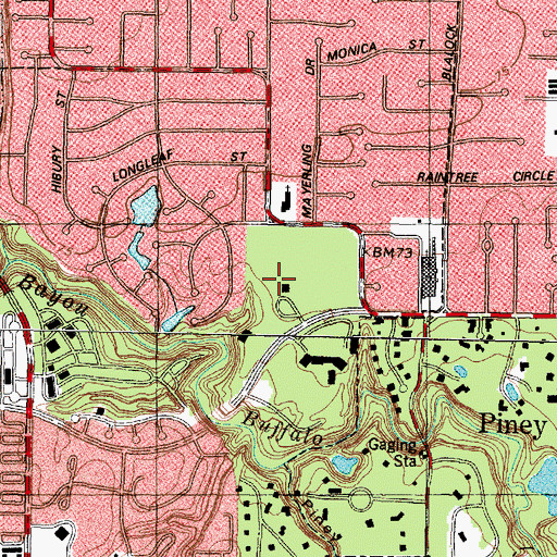 Topographic Map of Camp Hudson, TX