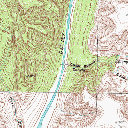 Topographic Map of Cedar Spring Canyon, TX