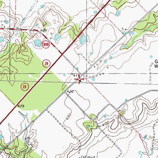 Topographic Map of Lake Church, TX
