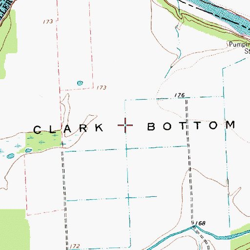 Topographic Map of Clark Bottom, TX