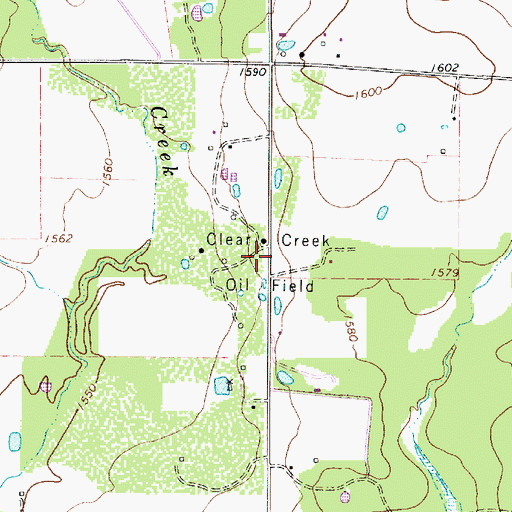 Topographic Map of Clear Creek Oil Field, TX