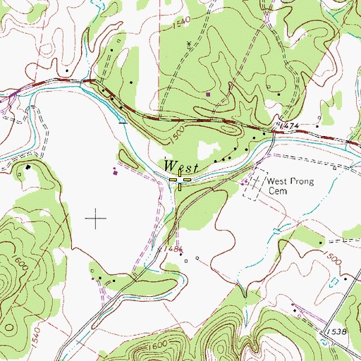Topographic Map of Coalkiln Creek, TX