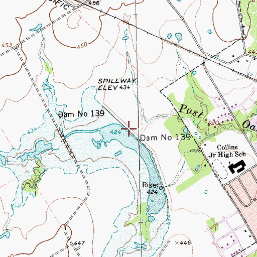 Topographic Map of Dam Number 139, TX