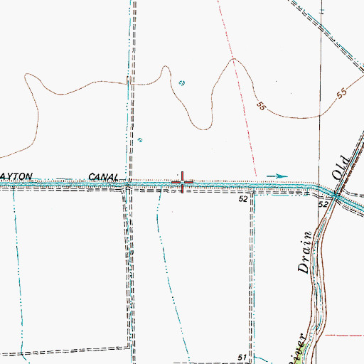Topographic Map of Dayton Canal, TX