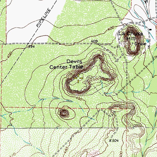 Topographic Map of Devils Center Table, TX