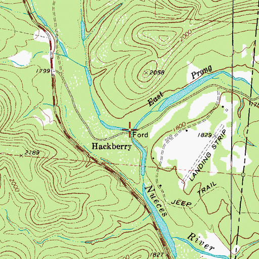 Topographic Map of East Prong Nueces River, TX