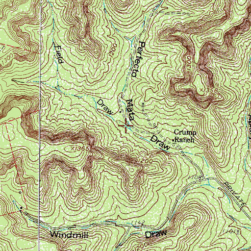 Topographic Map of Field Draw, TX