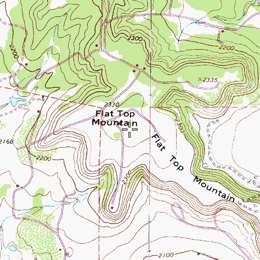 Topographic Map of Flat Top Mountain, TX
