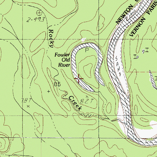Topographic Map of Fowler Old River, TX