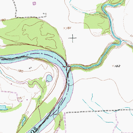 Topographic Map of Grassy Creek, TX