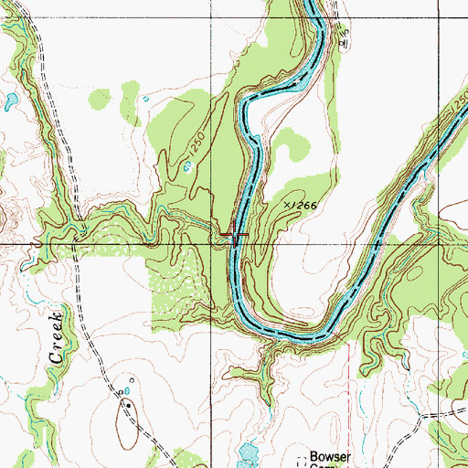 Topographic Map of Gregory Creek, TX