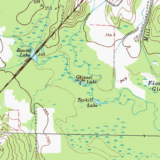 Topographic Map of Grinnel Lake, TX