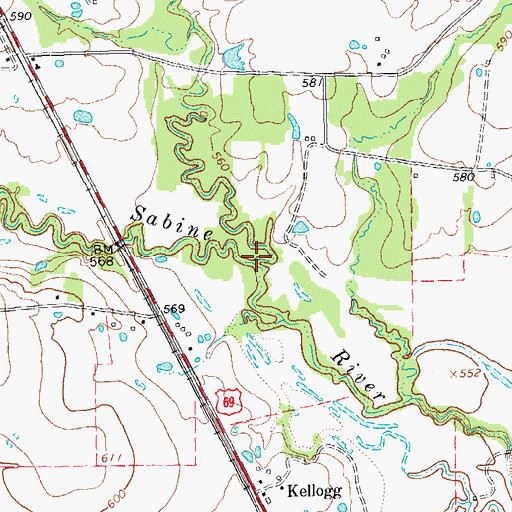 Topographic Map of Hickory Creek, TX