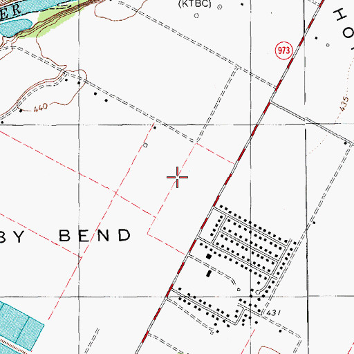 Topographic Map of Hornsby Bend, TX