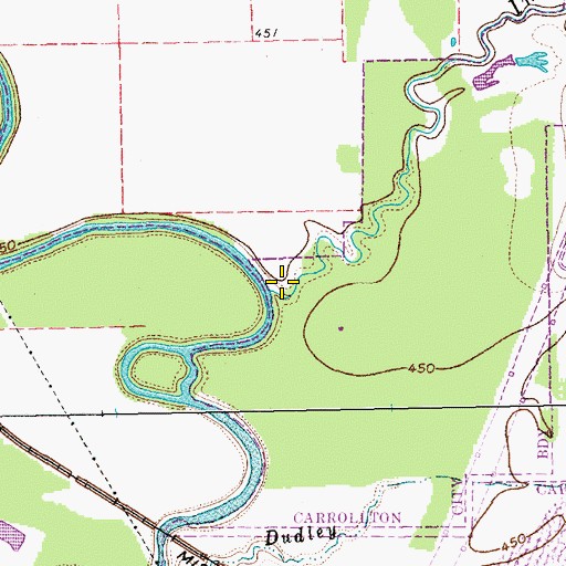 Topographic Map of Indian Creek, TX