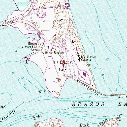 Topographic Map of Isla Blanca Park, TX