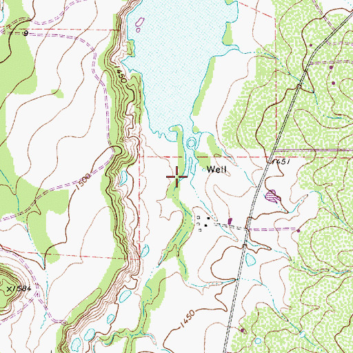 Topographic Map of Jim Ned Branch, TX