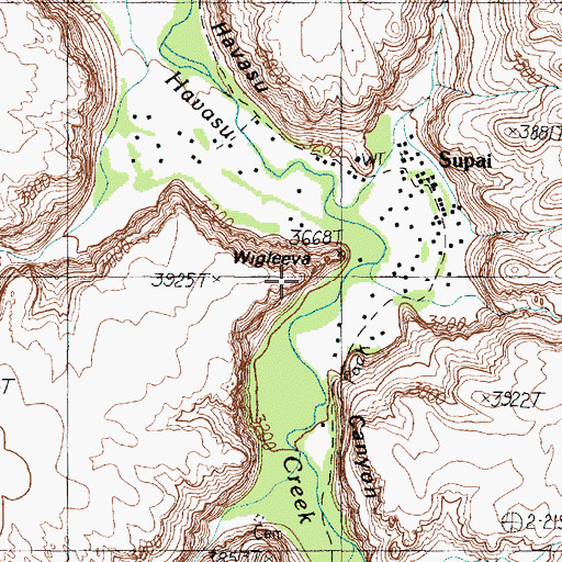Topographic Map of Wigleeva, AZ