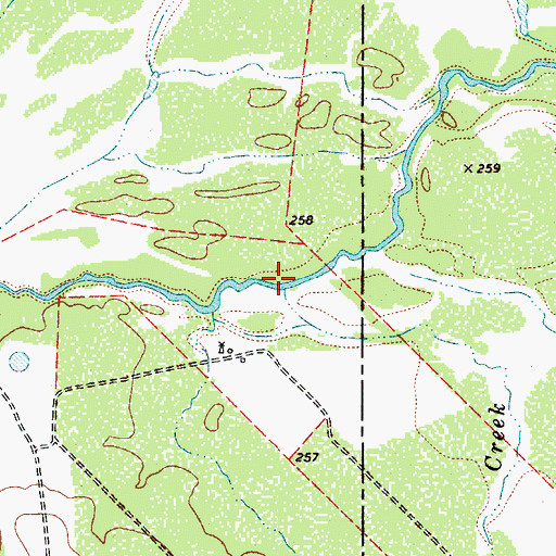 Topographic Map of Juanita Creek, TX