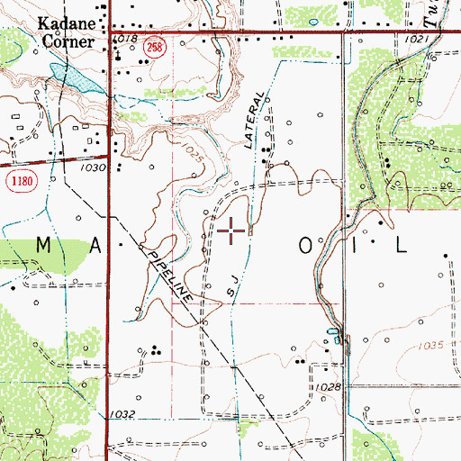 Topographic Map of K M A Oil Field, TX