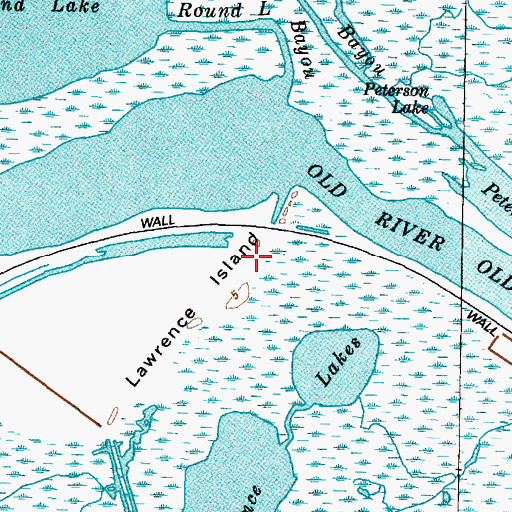 Topographic Map of Lawrence Island, TX
