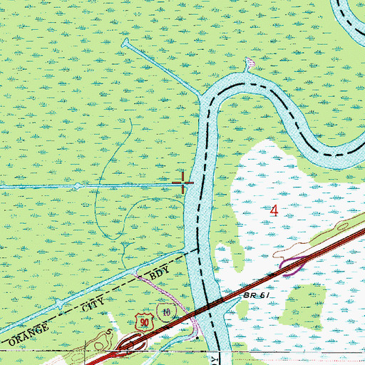 Topographic Map of Little Cypress Bayou, TX