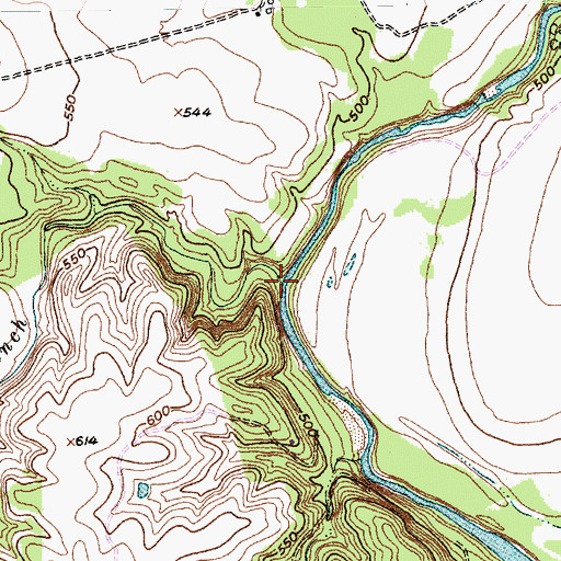 Topographic Map of Long Branch, TX