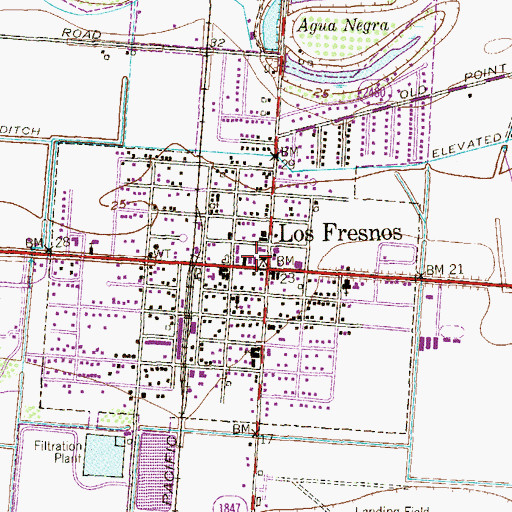 Topographic Map of Los Fresnos, TX