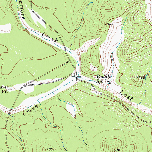 Topographic Map of Lost Creek, TX