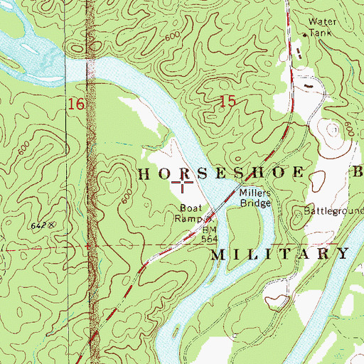 Topographic Map of Millers Ferry (historical), AL