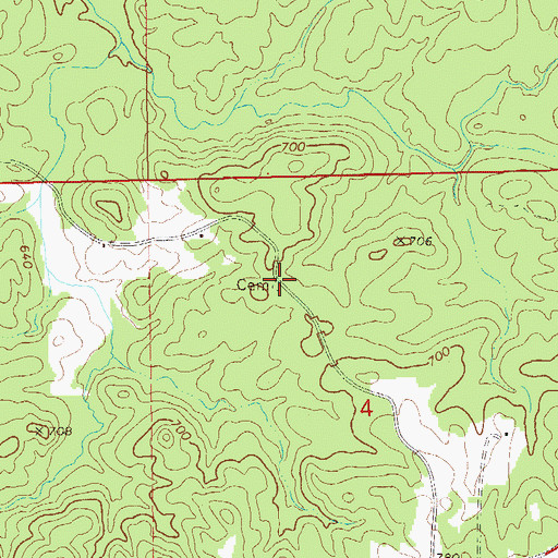 Topographic Map of Punkin Hill Cemetery, AL