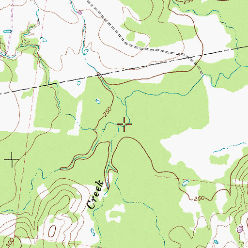Topographic Map of North Bedias Creek, TX