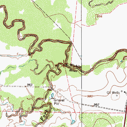 Topographic Map of North Fork Little Wichita River, TX