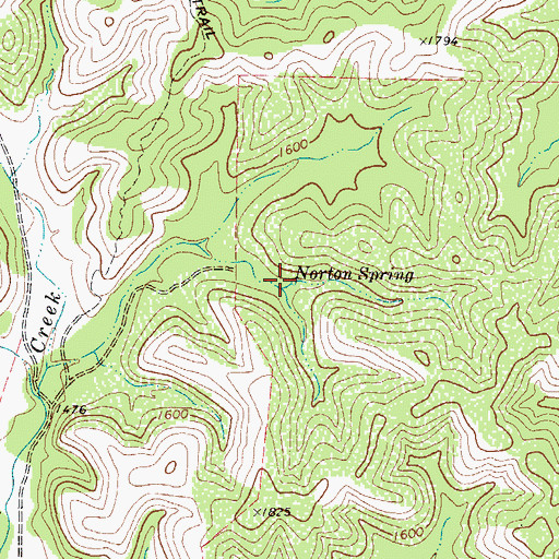 Topographic Map of Norton Spring, TX