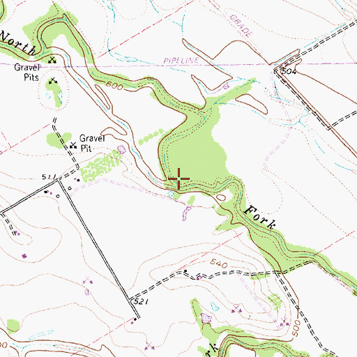 Topographic Map of Oak Branch, TX