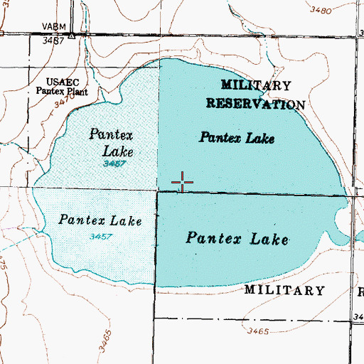 Topographic Map of Pantex Lake, TX