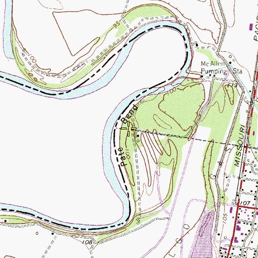 Topographic Map of Pate Bend, TX