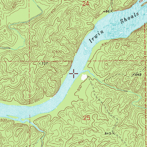 Topographic Map of Welch Ferry (historical), AL