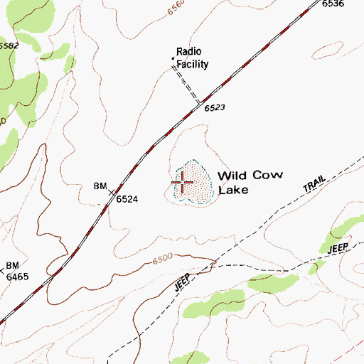 Topographic Map of Wild Cow Lake, AZ