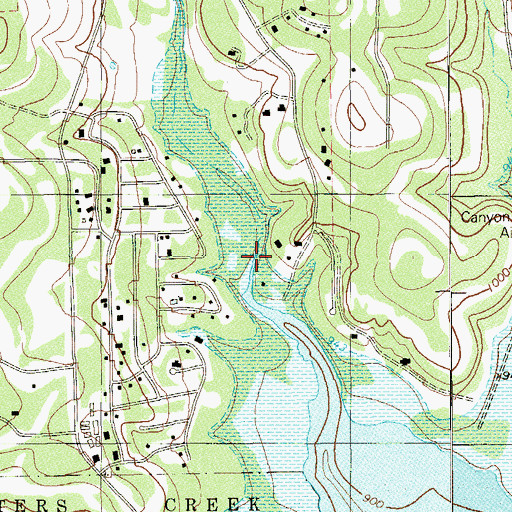 Topographic Map of Potter Creek, TX