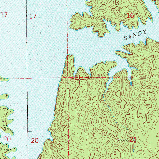 Topographic Map of Youngs Ferry (historical), AL