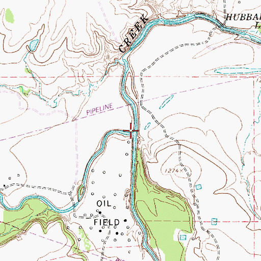Topographic Map of Salt Prong Hubbard Creek, TX