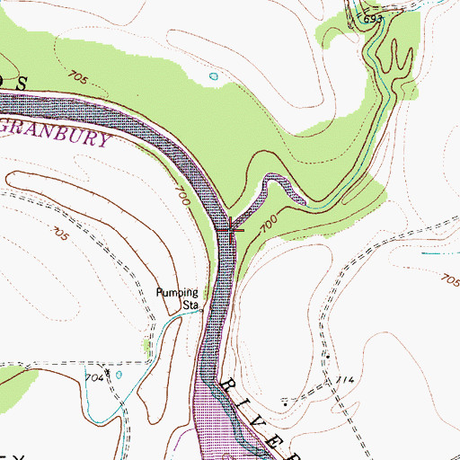 Topographic Map of Sanchez Creek, TX