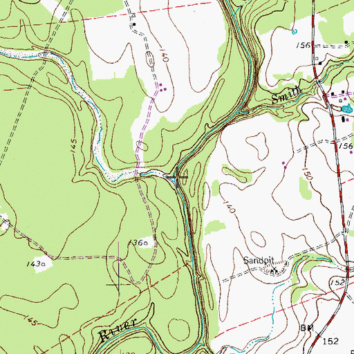 Topographic Map of Sandies Creek, TX