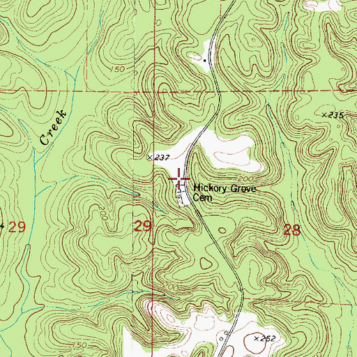 Topographic Map of Hickory Grove Chapel, AL