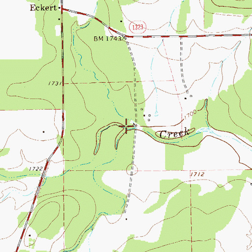 Topographic Map of South Branch Willow Creek, TX
