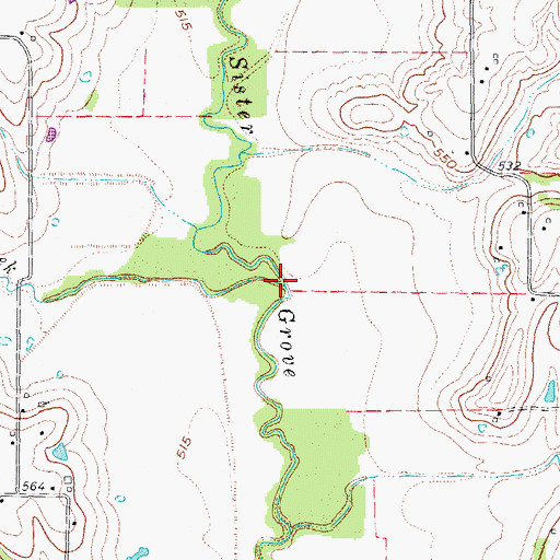 Topographic Map of Stiff Creek, TX